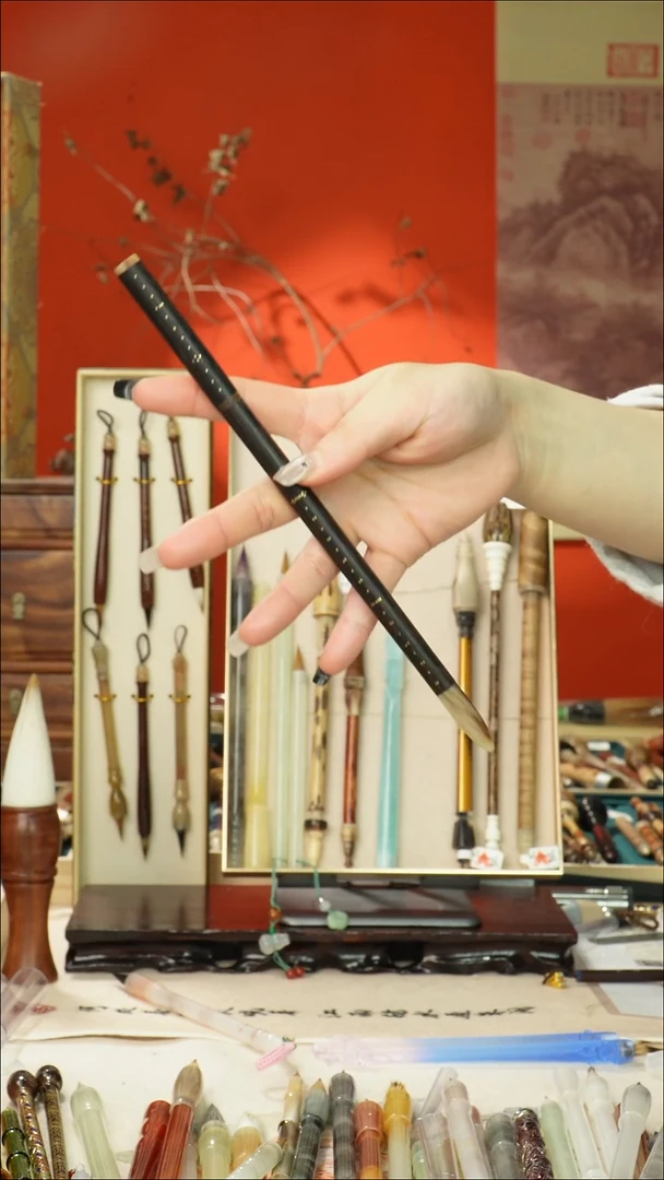 220号闪孤品高货毛笔链接 清水试笔 蘸墨不退