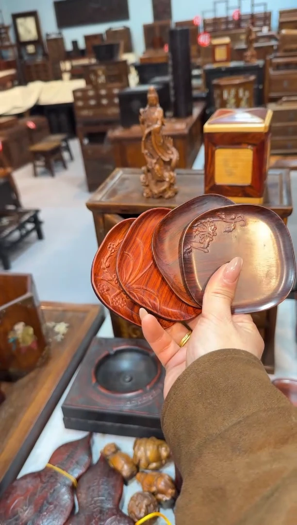 木梅兰竹菊 茶杯垫一套