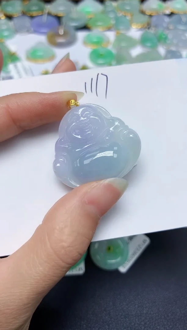 翡翠18K金镶嵌颈饰 天然翡翠A货