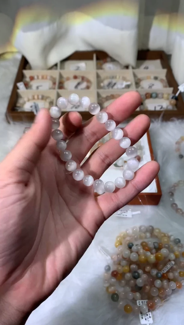 银S925镶嵌手链烟晶31号链接 卡8咪+