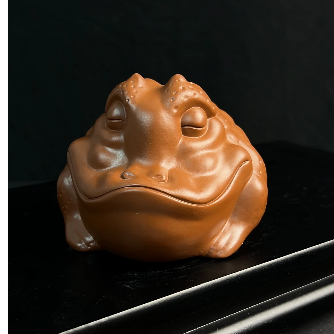 紫砂大嘴金蟾茶宠茶桌玄关柜子摆件