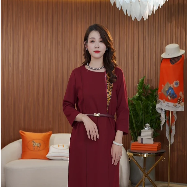 【七景】2024秋冬新款高端原创设计轻奢显瘦气质女装连衣裙SL23270