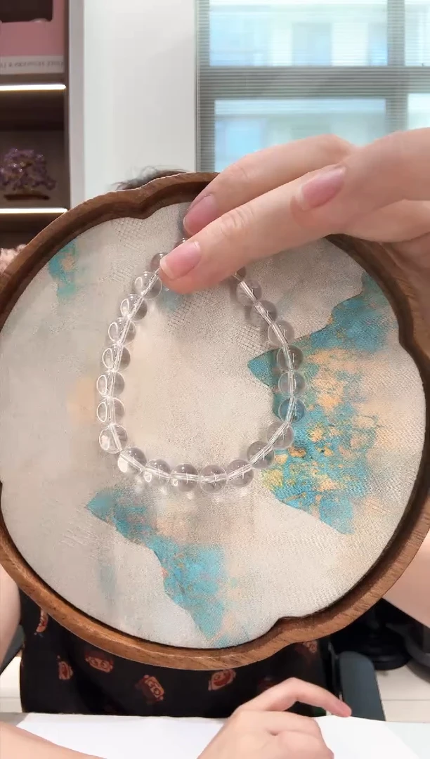水晶手串未镶嵌精品白水晶卡8+