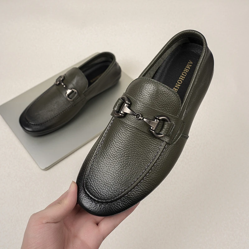 【头层牛皮】夏季新款休闲男鞋潮流时尚舒适透气豆豆鞋开车鞋男士