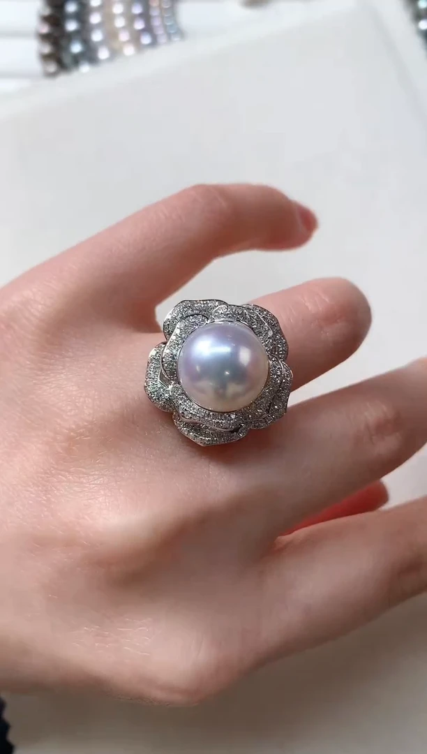 【闪购商品】海水珍珠戒指18K金镶嵌S430|16800