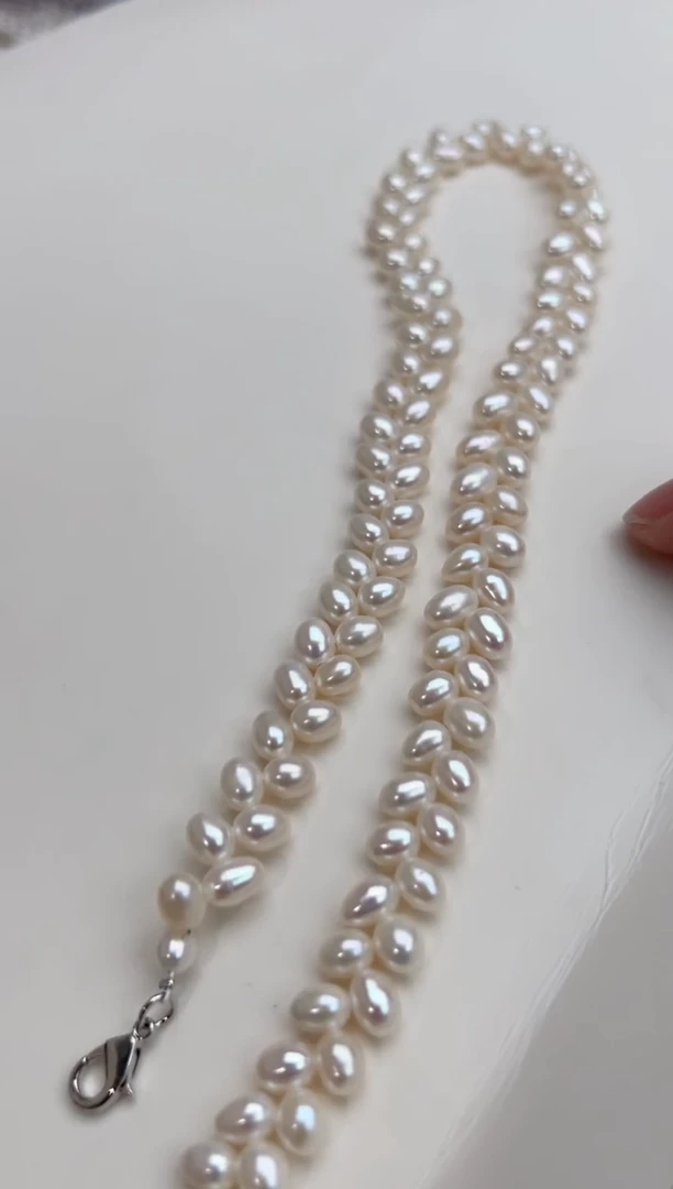 未镶嵌福利淡水珍珠野生无核*强光麦穗项链