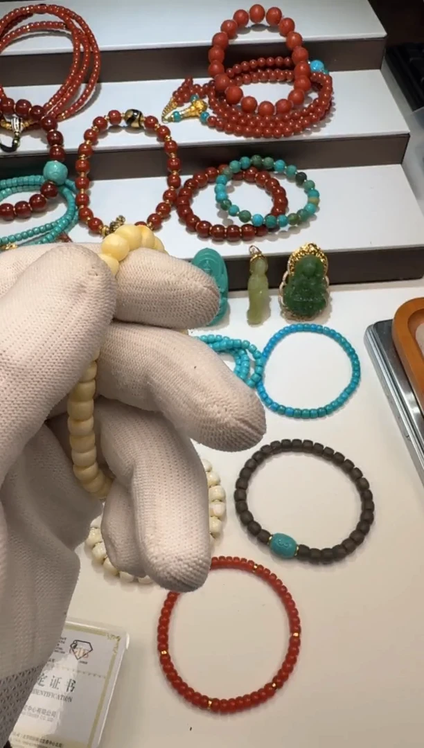 18K金镶嵌绿松石配饰配饰晚*～配饰配饰