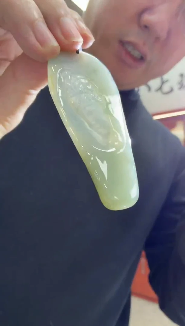 未镶嵌挂件翡翠A货翡翠孤品国雕谢林工