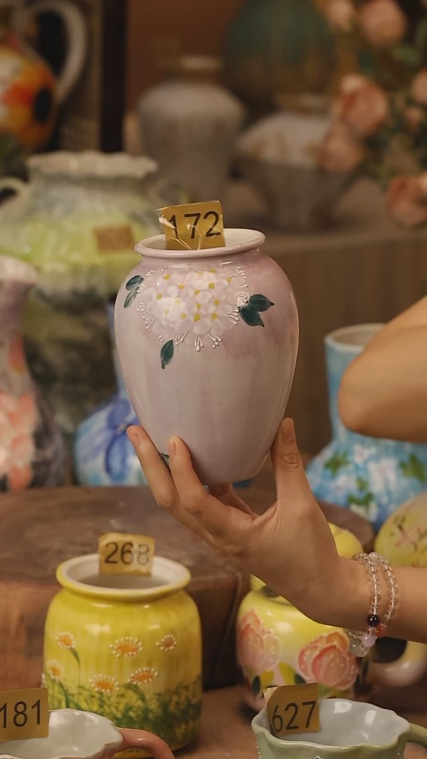 陶瓷072景德镇设计师手作花器摆件侘寂风