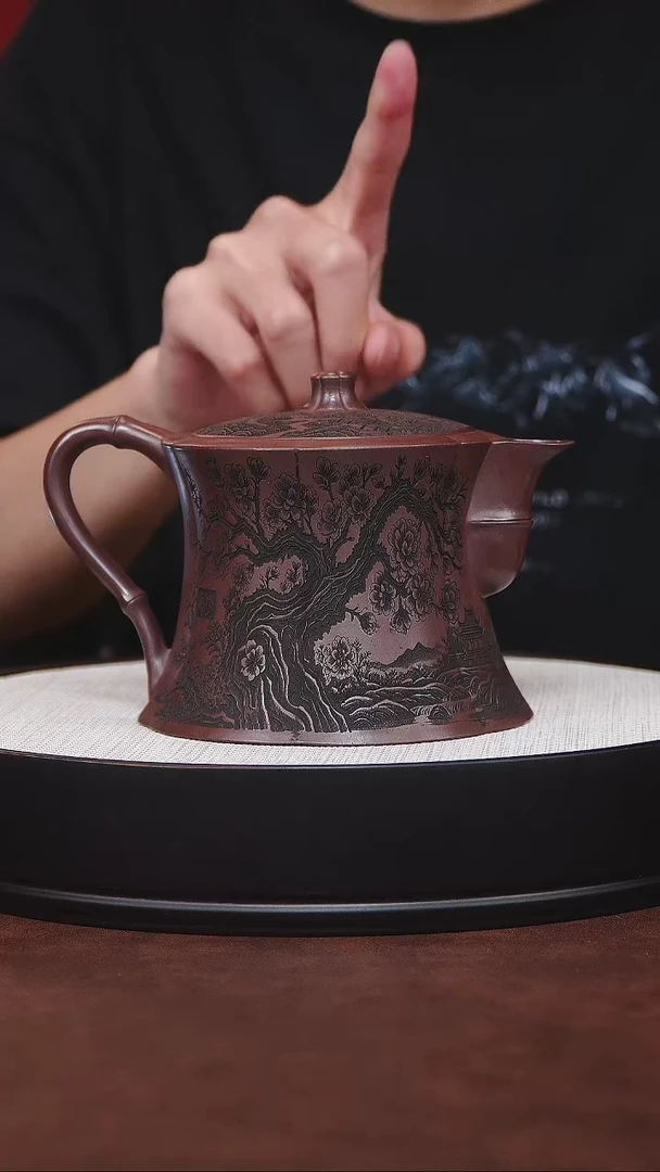 茶杯紫砂宜兴紫砂 筋纹僧帽 高艳