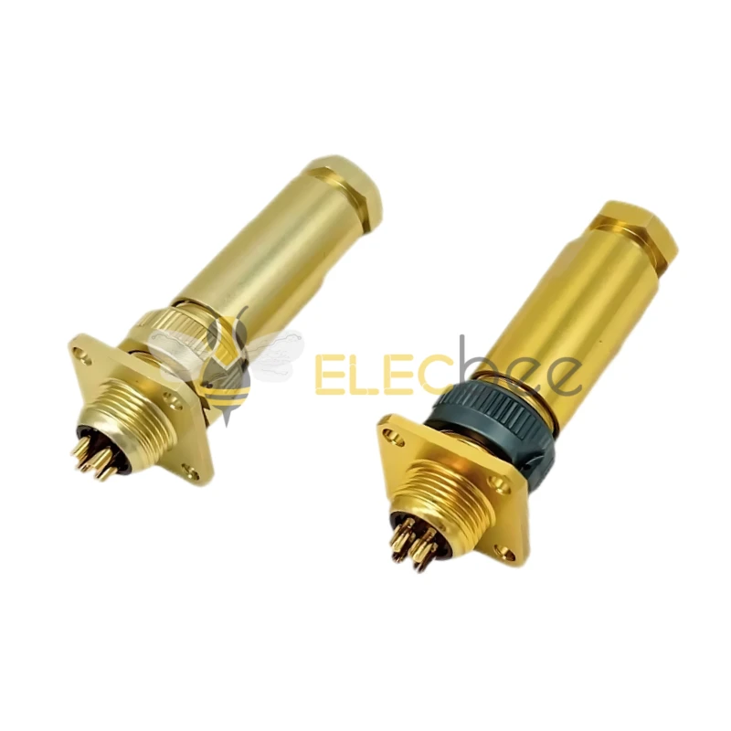 PC系列对接款连接器4芯螺纹插头插座线缆接插件