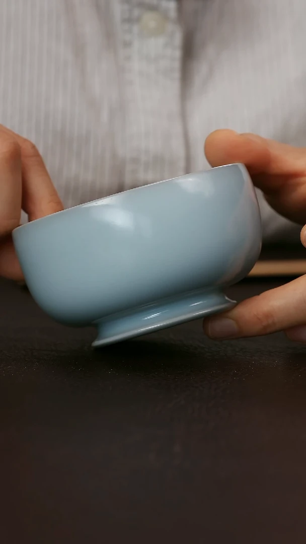 其他精品月白卷足罗汉杯13