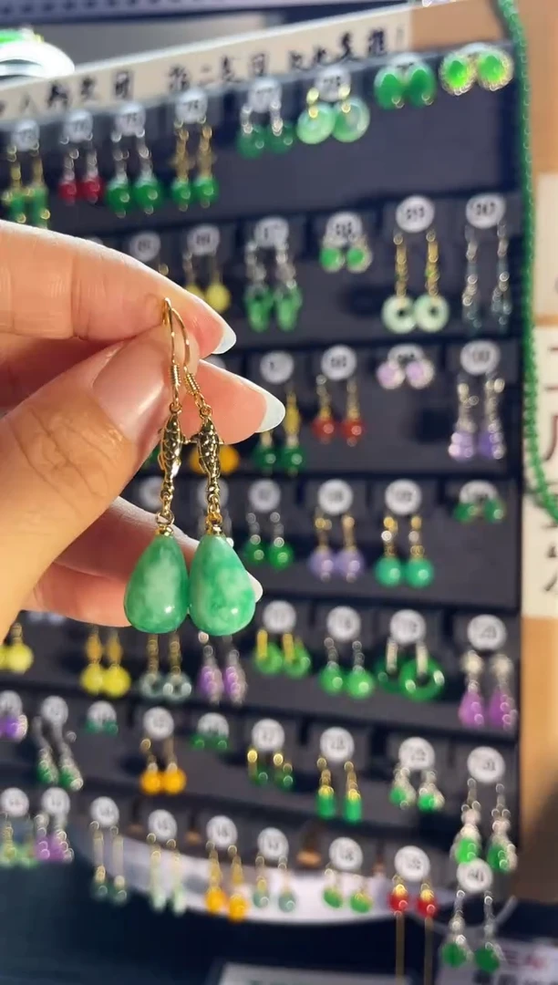 翡翠银S925镶嵌耳饰015.....