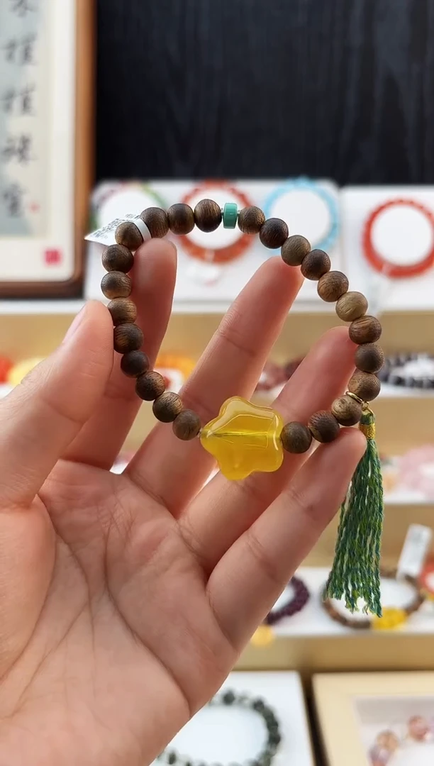 手串蜜蜡银S925镶嵌MJJMJ4757沉香原创设计多样性发一