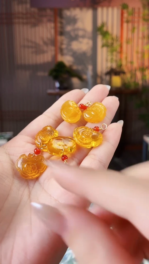琥珀颈饰未镶嵌多样性发货拍一发一