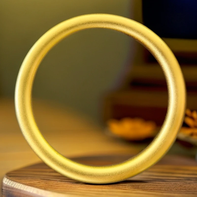 手工黄金素圈手镯0035