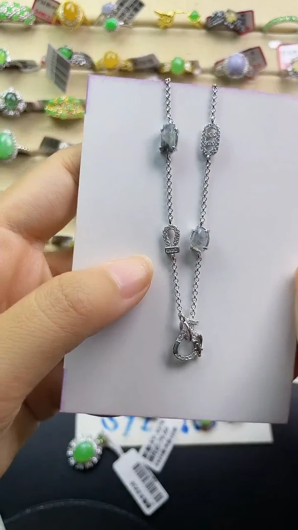 银S925镶嵌戒指翡翠翡翠 蛋面 银S925镶嵌