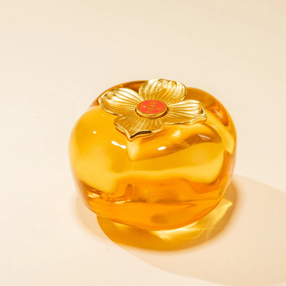 灵璃美学【柿叶有成】轻奢中式手工水晶琉璃摆件