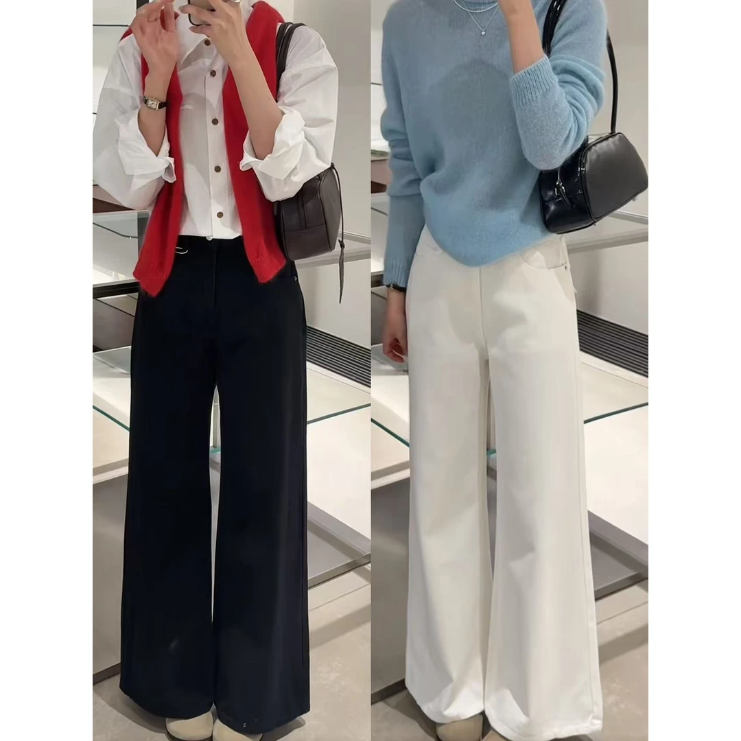 L-601#LAKE#这条“直筒裤型修饰腿型绝绝子”显瘦百搭阔腿裤（福