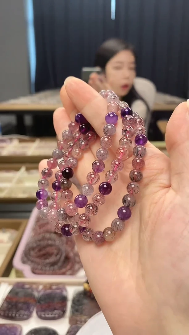 未镶嵌手串水晶超七6mm 多样性发一