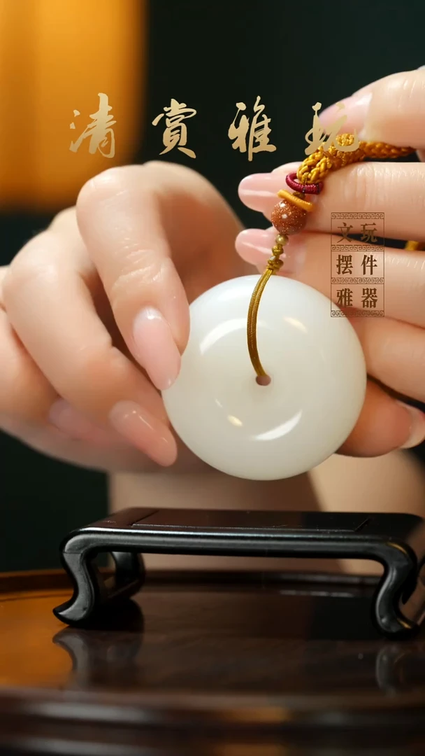 玉《平安扣》手把件摆件