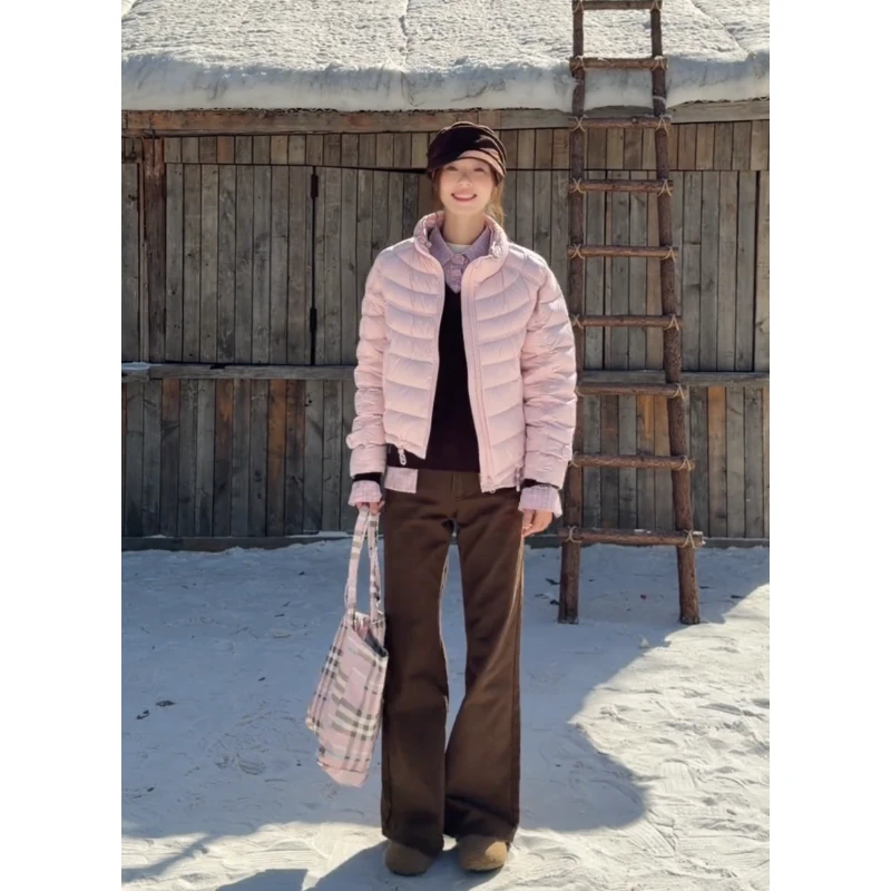 MARIE.COCO秋冬韩系温柔风针织上衣叠穿排骨棉服外套休闲裤女套装