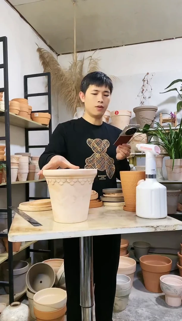 【闪购商品】陶20*19玛奇朵巴洛克 3盆无托