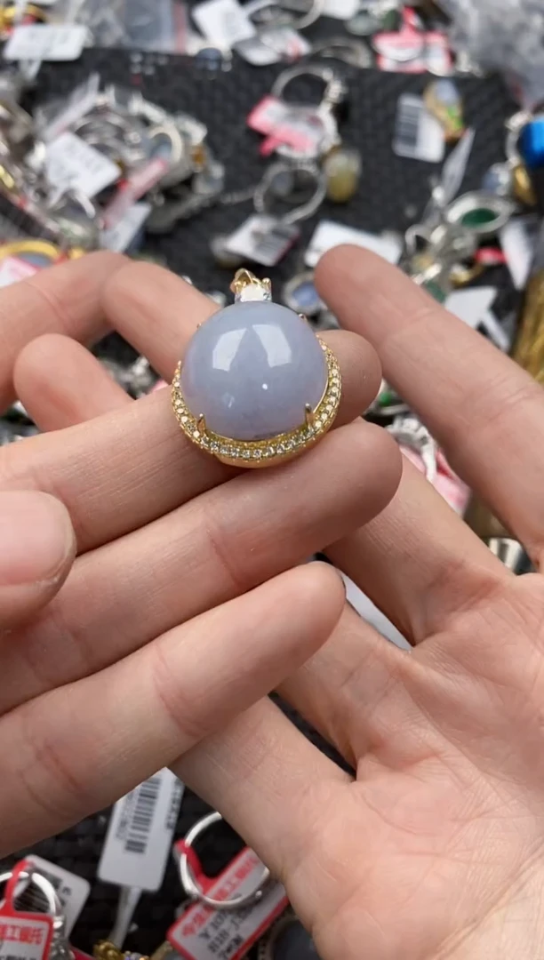 银S925镶嵌戒指翡翠444   5