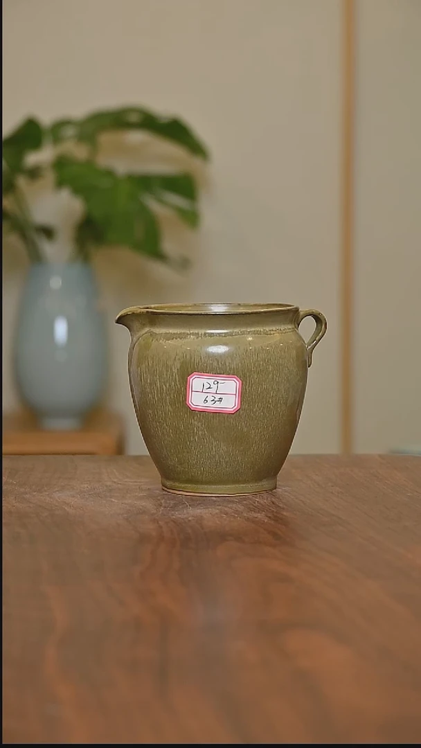 杯63#公道 矿石釉 微瑕 朱家汝窑款