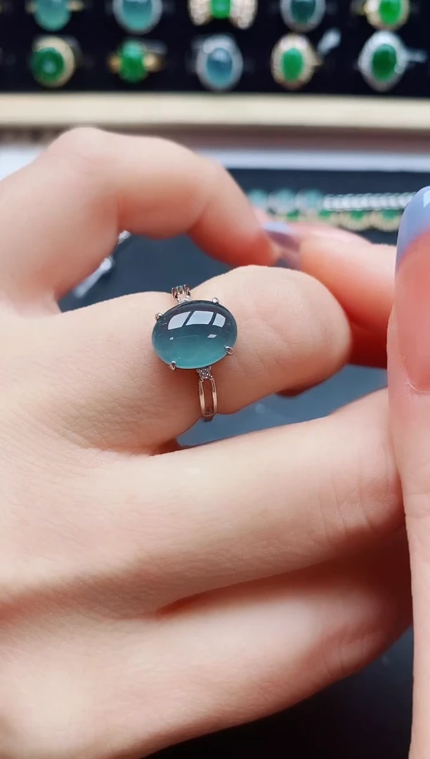 翡翠戒指银S925镶嵌321321