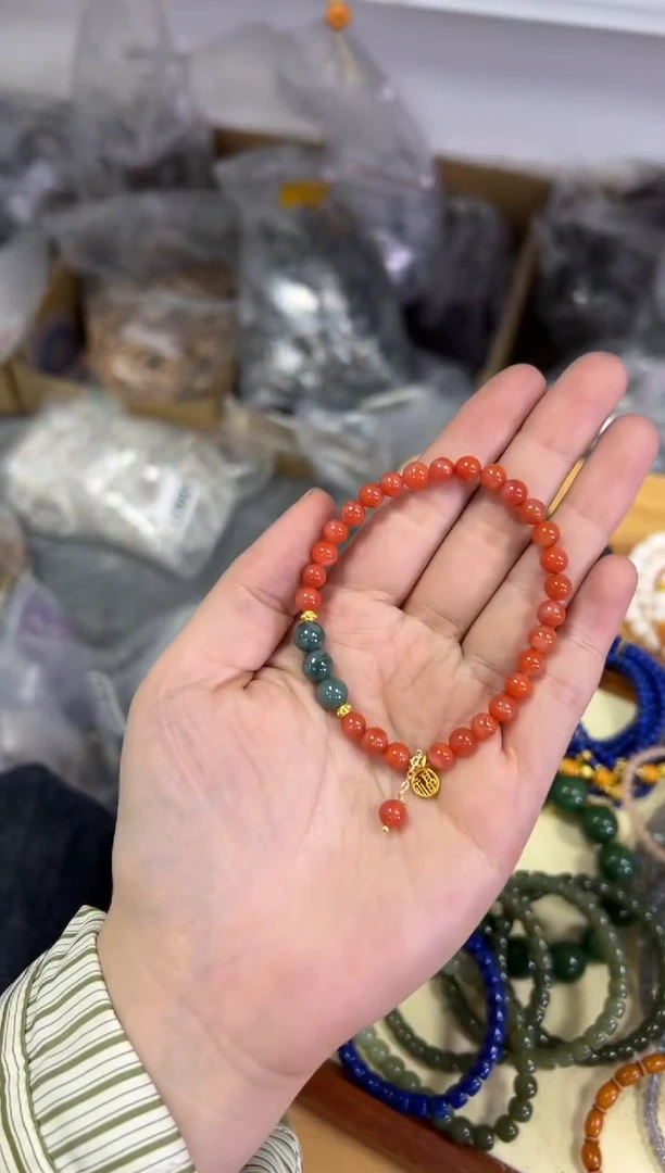 【闪购商品】南红玛瑙颈饰未镶嵌南红玛瑙翡翠款手链[0857]