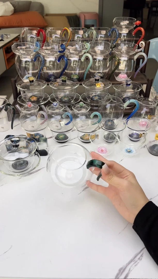 手工艺品玻璃禾器淡然墨绿色普通盒