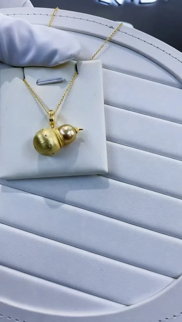 银S925镶嵌套链海水珍珠Y海水金珠套链9-10