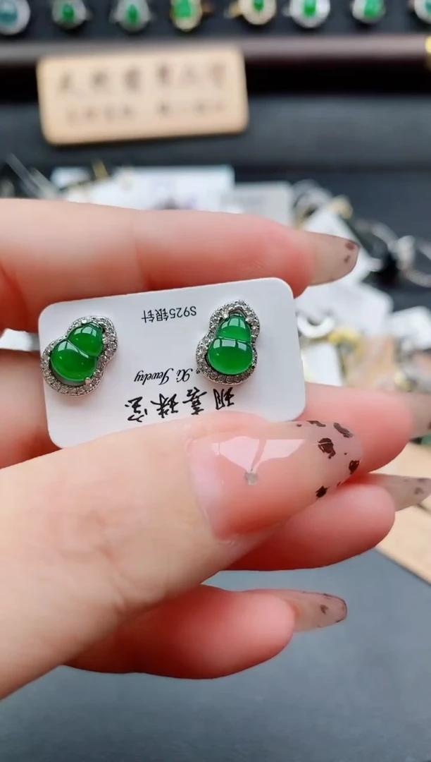 银S925镶嵌戒指翡翠1
