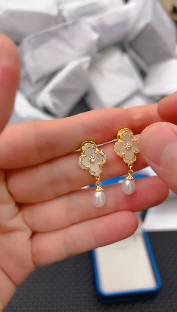 未镶嵌淡水珍珠耳饰ed1253