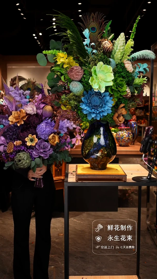 手工艺品琉璃手工花器花束空运包邮送货上门-以图片为准