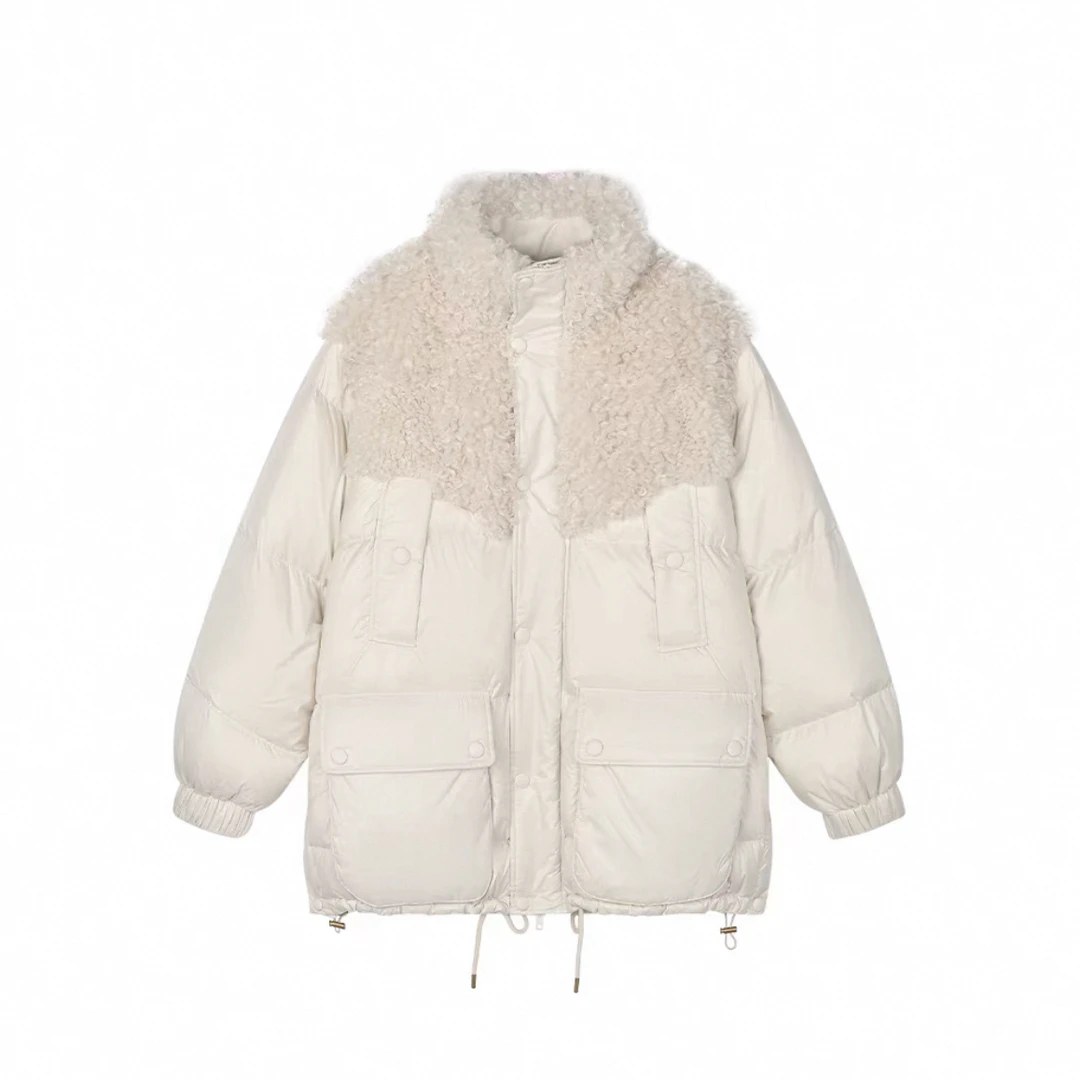 【幻绒秘境】冬季25新款毛绒拼接羽绒服上衣外套.S2118