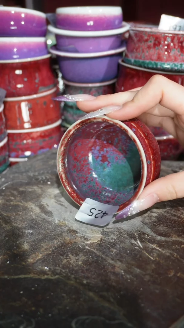 摆件陶精品窑变钧瓷茶器