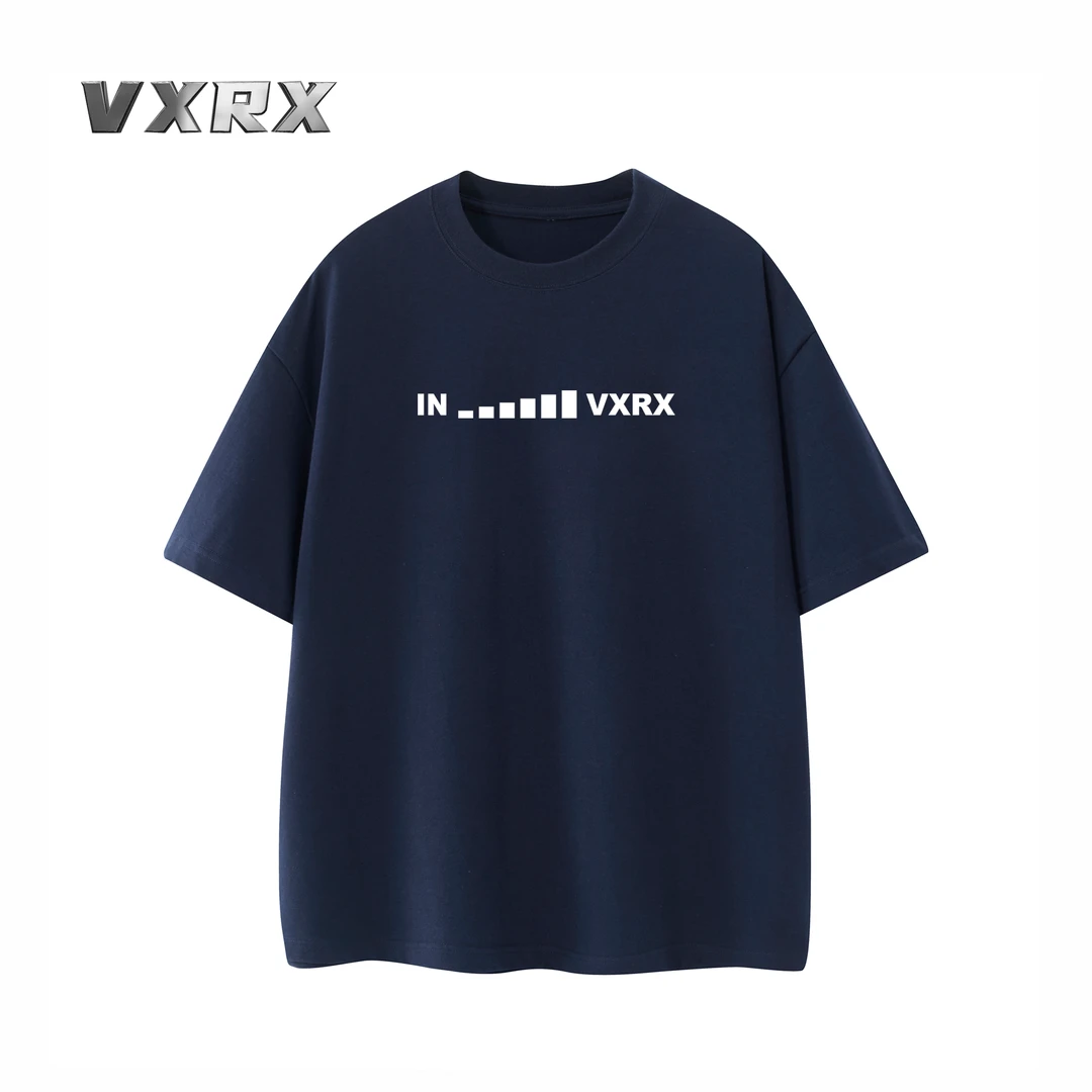 VXRX 信号满满简约立体字母休闲宽松落肩圆领套头短袖 男女同款