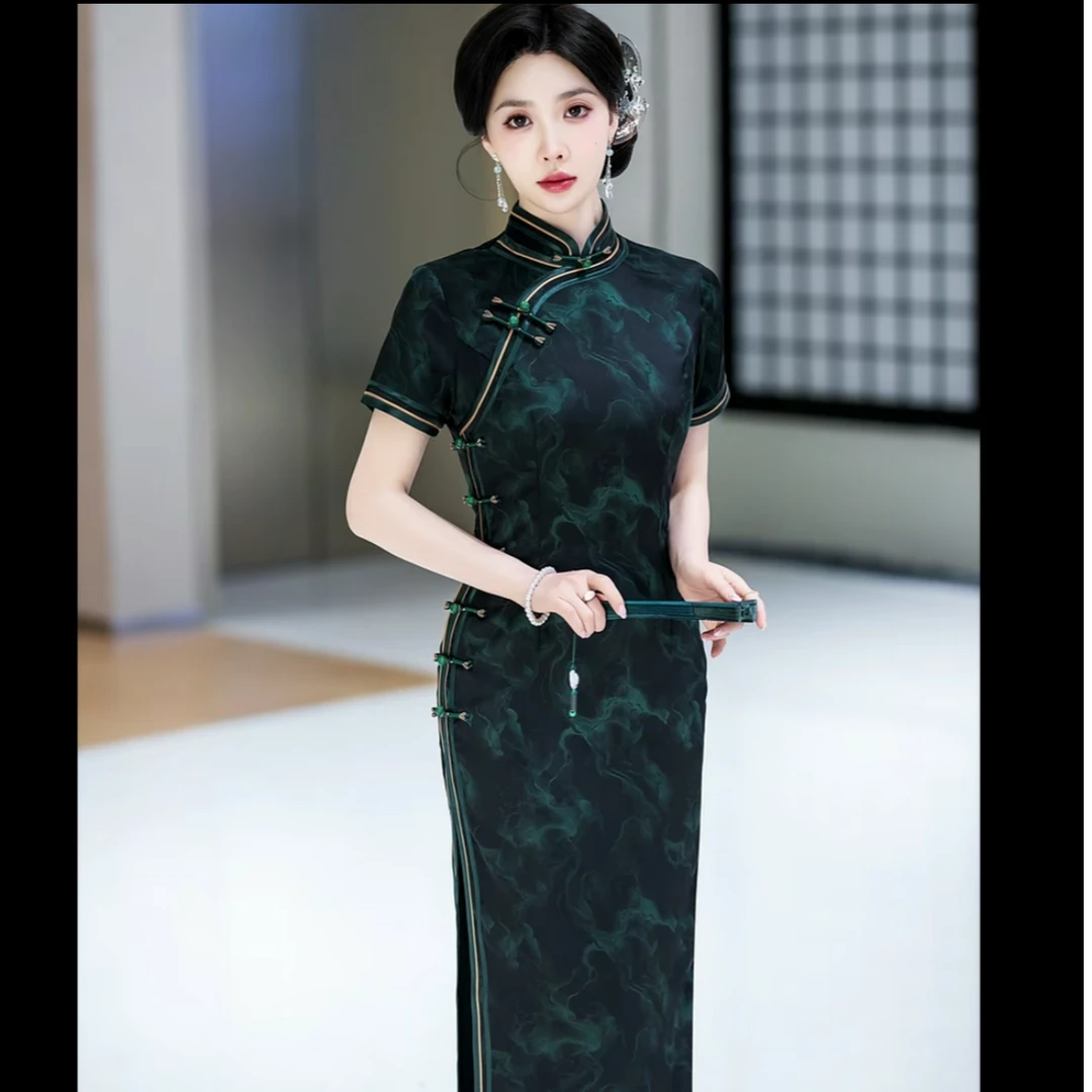 5575白幼秀新款复古时尚优雅中式立领港风款旗袍中国风旗袍