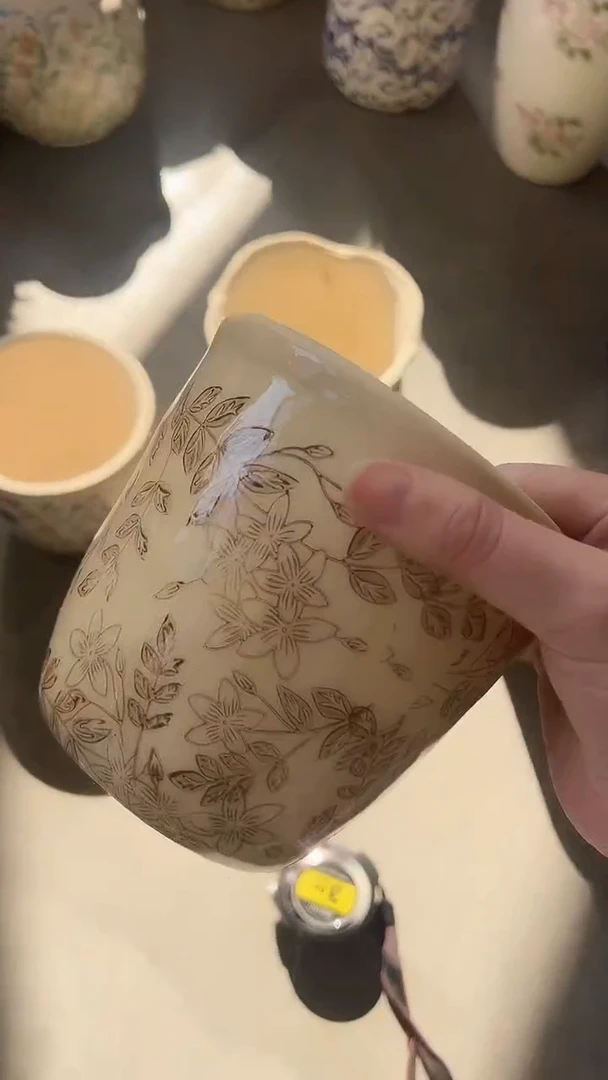 【闪购商品】陶瓷花盆高12.5cm内口11cm