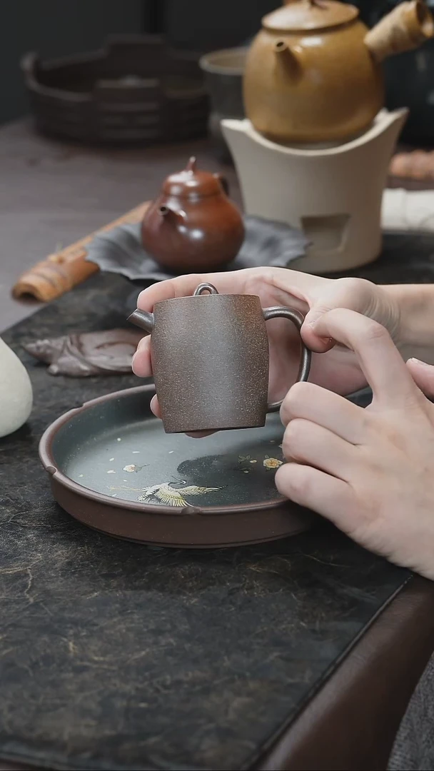 九隐茶器柴烧紫砂壶