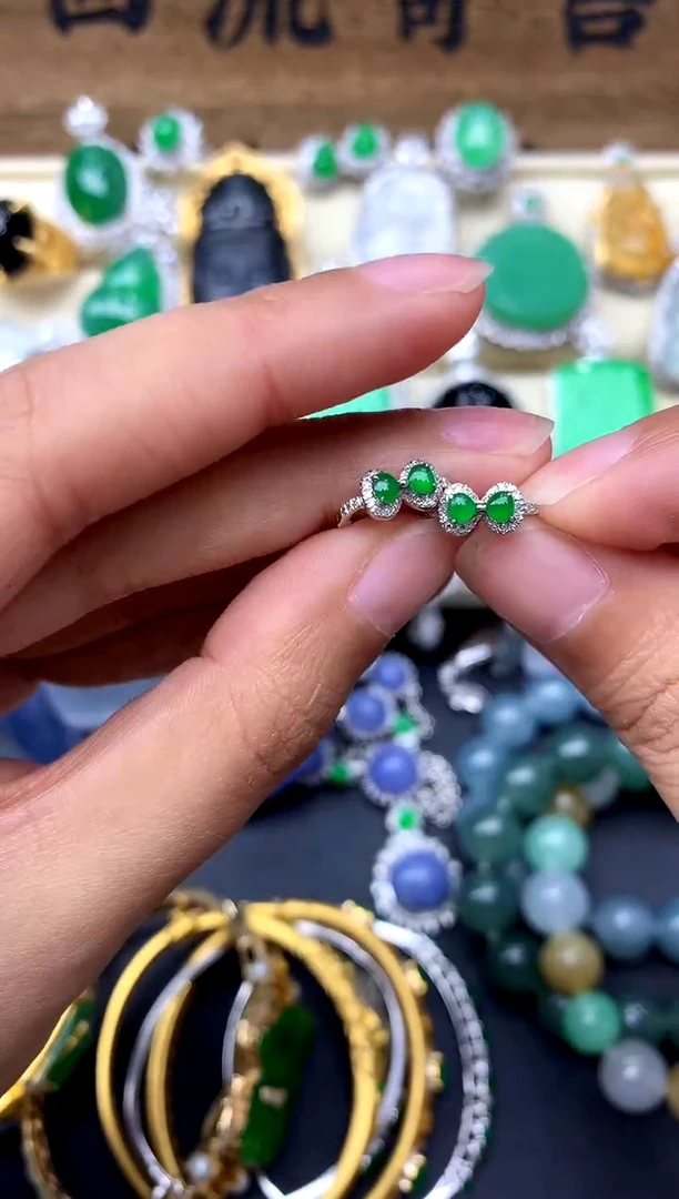 【闪购商品】翡翠耳饰18K金镶嵌166-中国好珍宝