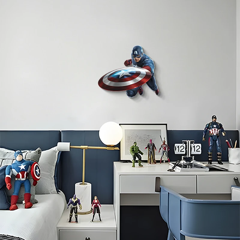 美国队长卧室晶瓷装饰画儿童房挂画家居装饰创意墙面挂画美国3540