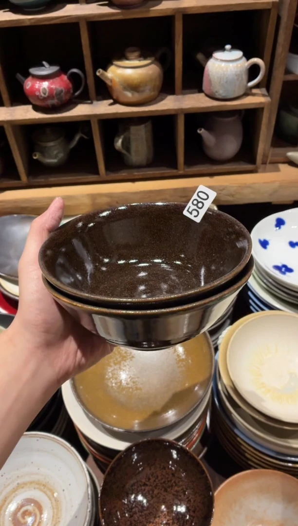 瓷片小*条58松木粥碗2个