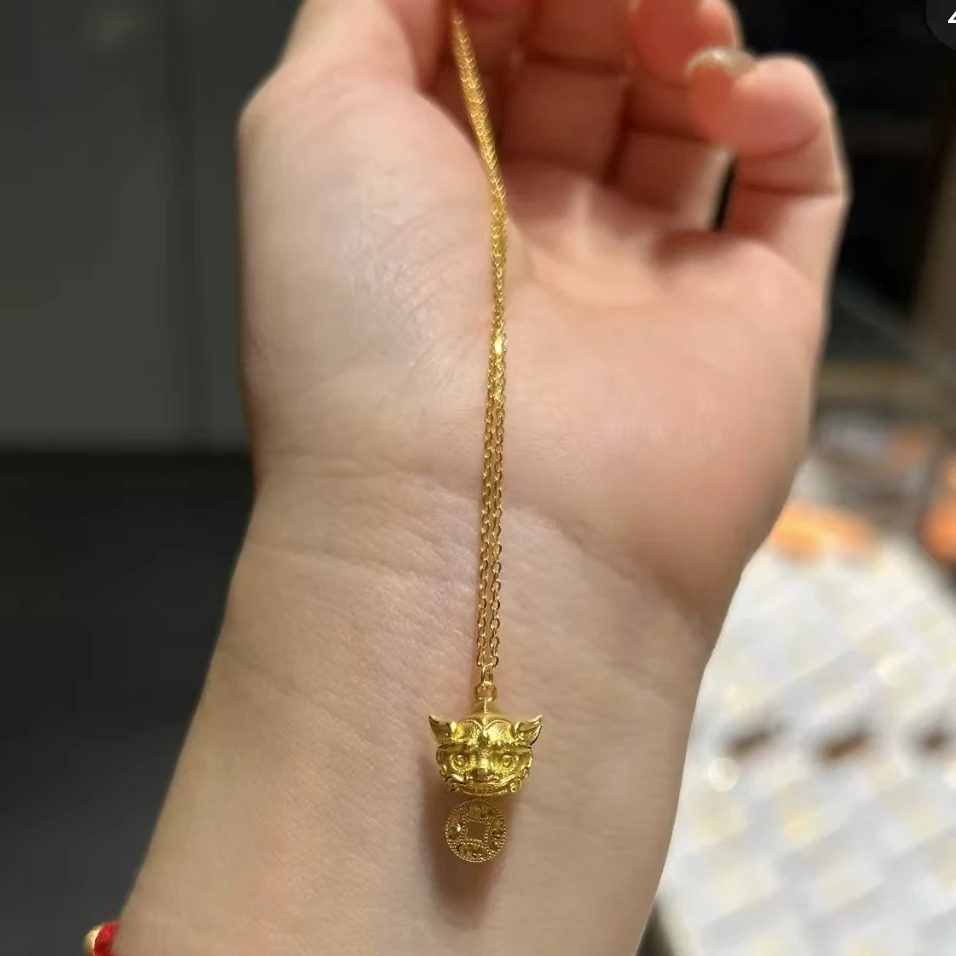 赛菲尔万足®足金古法招财貔貅黄金套链83363