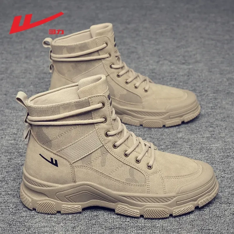 回力秋季男鞋爆款2025新款百搭英伦风高帮靴子劳保工装男士马丁靴