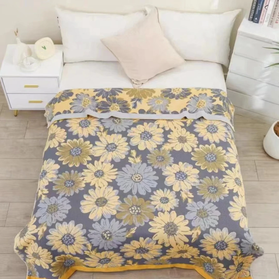 【向阳花】纱布亲肤柔软大床盖150x200