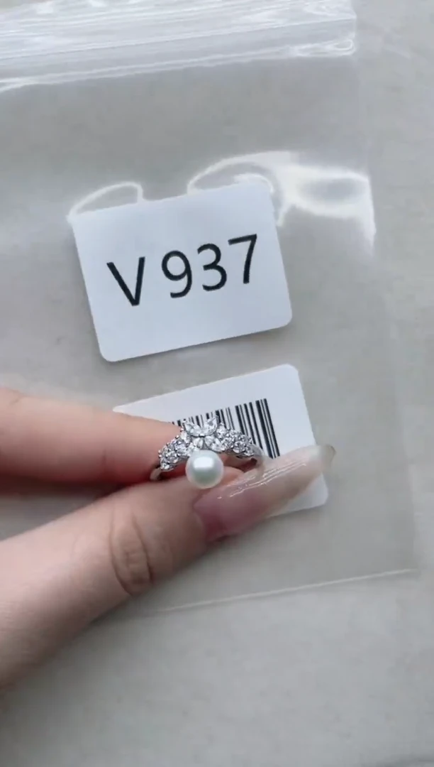 【闪购商品】海水珍珠戒指银S925镶嵌V937