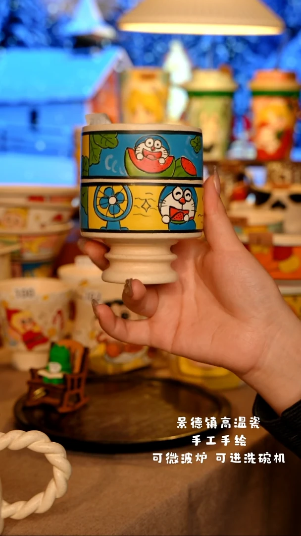 陶瓷165景德镇原创设计师手工手绘高温瓷